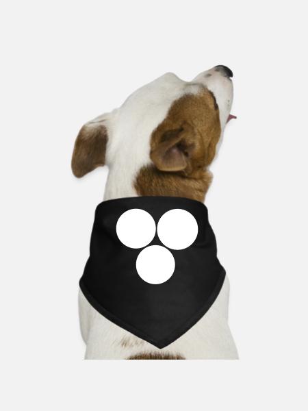 Trois cercles Blanc - Bandana pour chien - noir - Devant