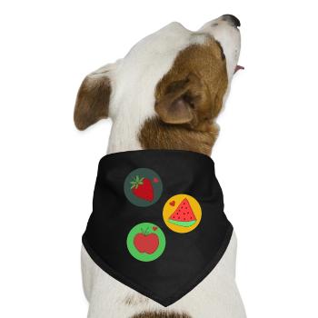 Früchte - Hunde-Bandana - Schwarz - Vorne