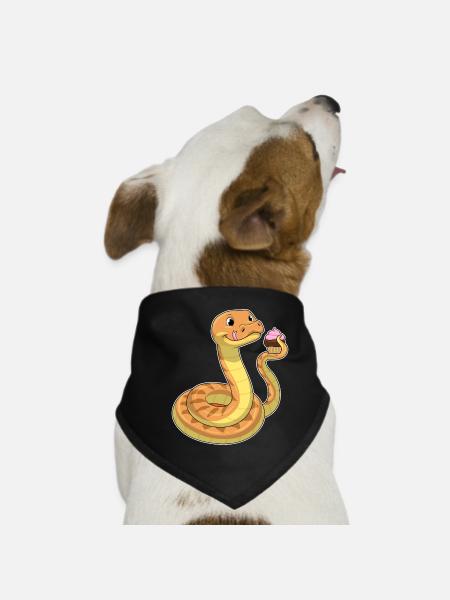Muffin serpent - Bandana pour chien - noir - Devant