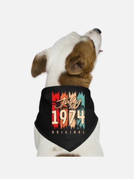 1974 Juli Original - Hunde-Bandana - Schwarz