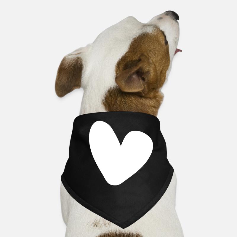 Weisses Herz Einfaches Design Hunde-Bandana