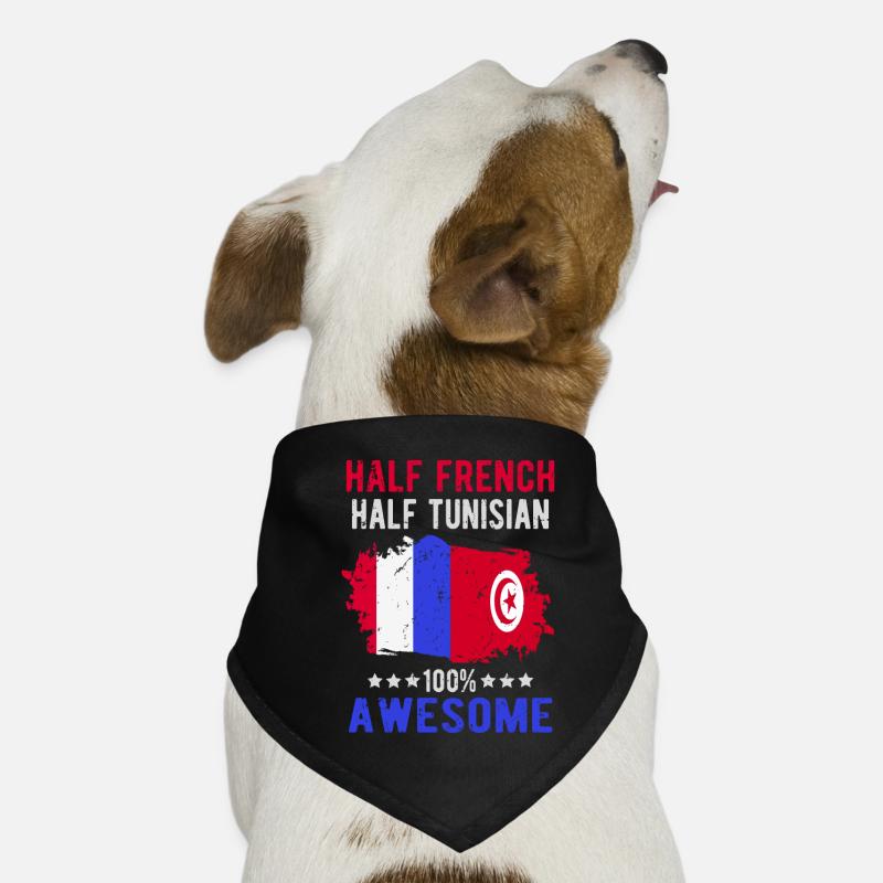 Moitié Français moitié tunisien Bandana pour chien