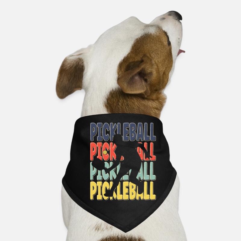 Cool Retro Text Silhouette Pickleball Bandana pour chien