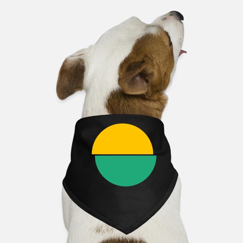 Split Circles Yellow And Green Design Dog Bandana