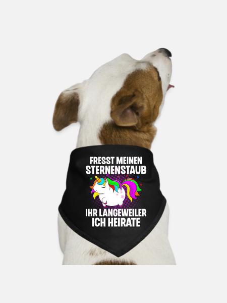 Einhorn Junggesellinnenabschied - Hunde-Bandana - Schwarz - Vorne