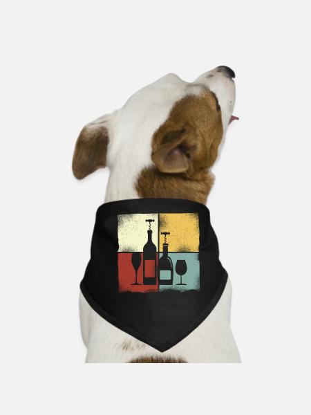 Sommelier Wine Drinking Tasting - Hunde-Bandana - Schwarz - Vorne