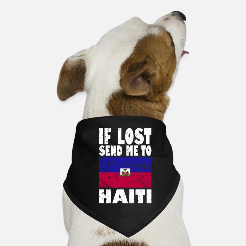 Haiti Flag Slogan Dog Bandana