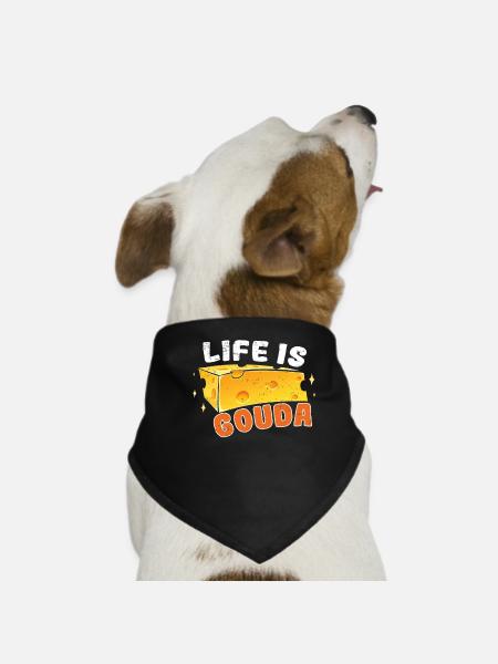 Fromage Käsefan Amateur de fromage Gouda Fromage à pâte dure - Bandana pour chien - noir - Devant