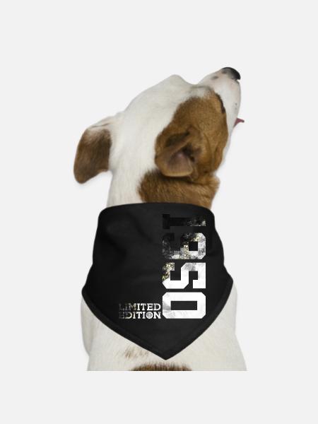 76TH BIRTHDAY LIMITED EDITION 1950 - Dog Bandana - black - Front