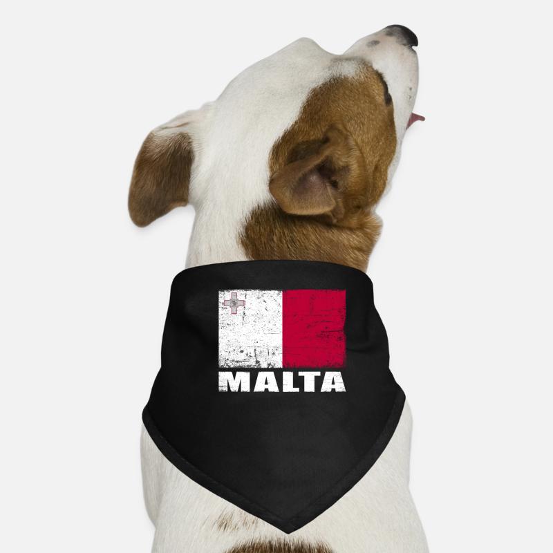 Drapeau de Malte Grunge Drapeau de Malte Bandana pour chien