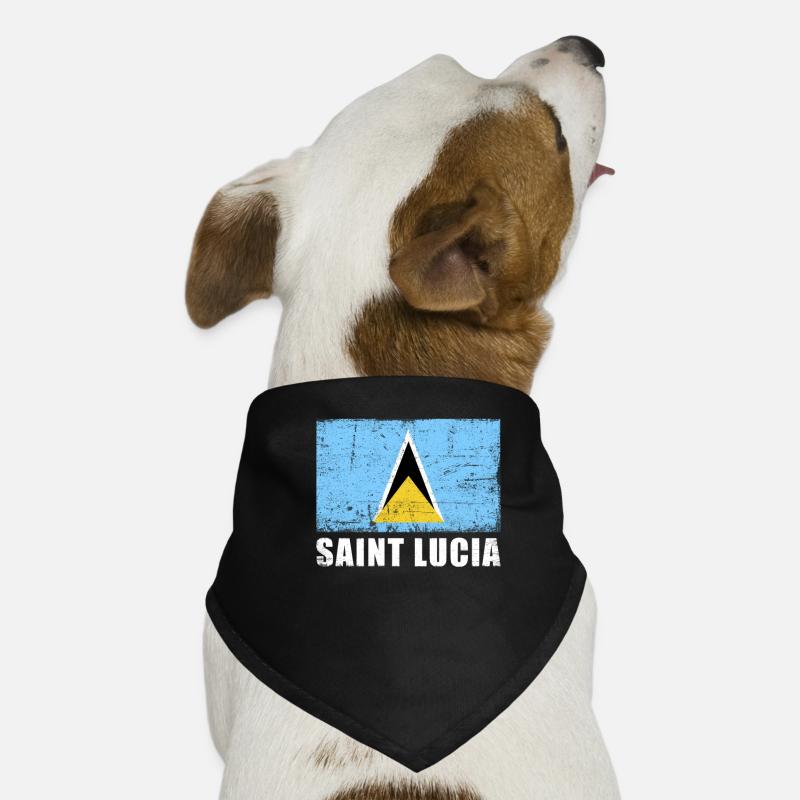 Sainte-Lucie Drapeau Grunge Sainte-Lucie Drapeau Bandana pour chien