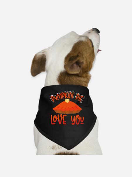 Tarte à la citrouille vous aimer - Bandana pour chien - noir - Devant