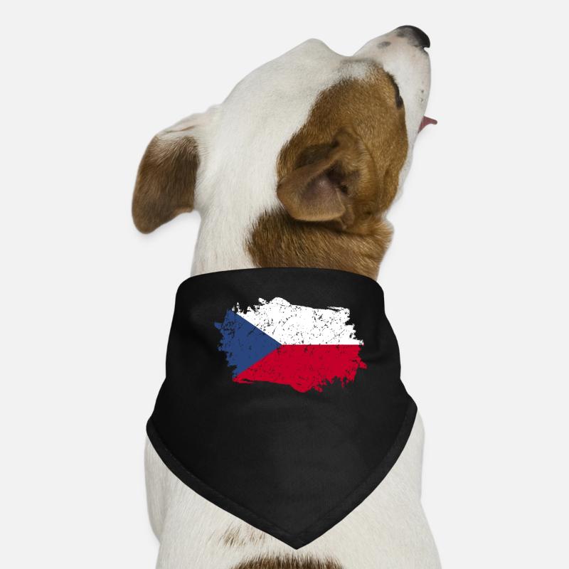 Drapeau de la République tchèque Grunge Drapeau tchèque Bandana pour chien