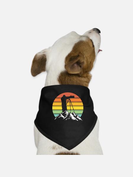 Naturfotograf Am Berg - Hunde-Bandana - Schwarz - Vorne