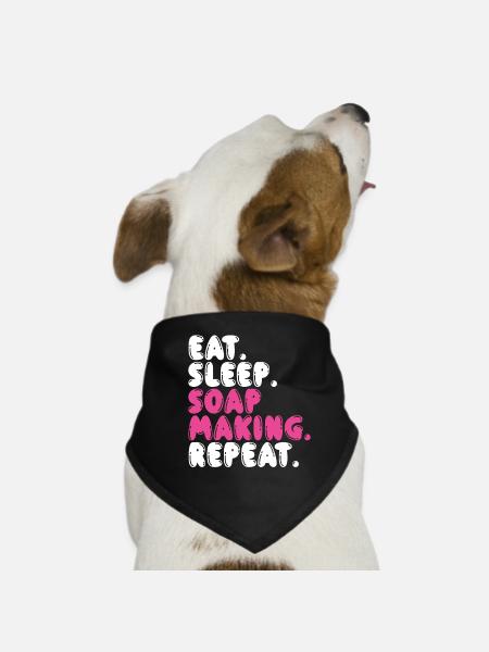 Eating Sleep Making Soap - Dog Bandana - black - Front