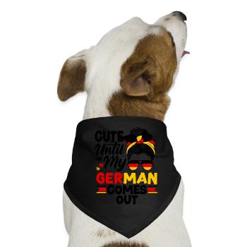 German Germany German Flag Cute Until My German - Hunde-Bandana - Schwarz - Vorne