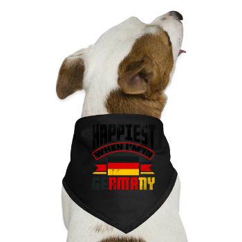German Germany German Flag Happiest When Im In - Hunde-Bandana - Schwarz - Vorne