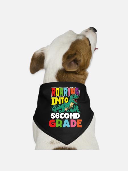 Mit Gebrüll In Die 2. Klasse - Hunde-Bandana - Schwarz - Vorne