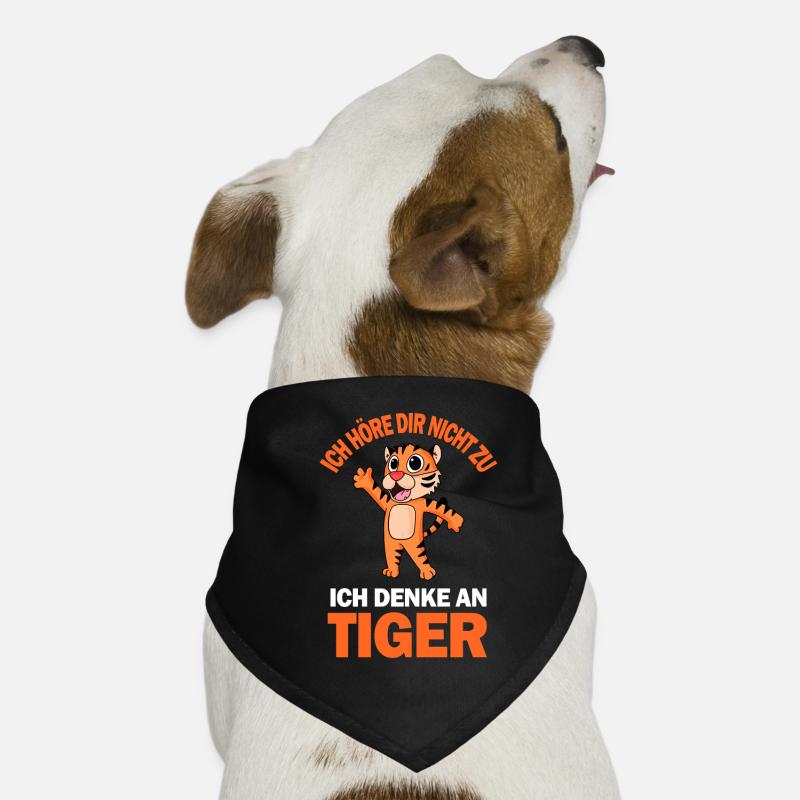 Tiger Spruch lustig - Ich denke an Tiger Hunde-Bandana
