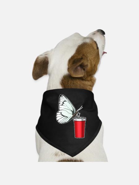 Butterfly Mug to go - Dog Bandana - black - Front