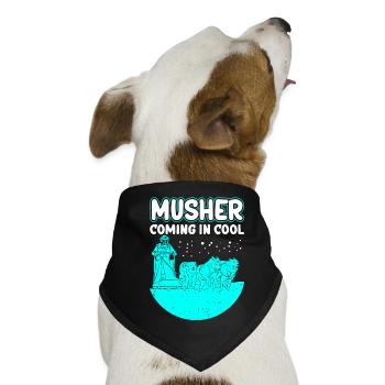 Mushing Schlittenhunde Hundeschlitten Geschenk - Hunde-Bandana - Schwarz - Vorne