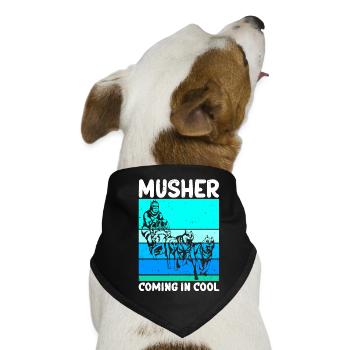 Mushing Hundeschlitten Schlittenhunde Geschenk - Hunde-Bandana - Schwarz - Vorne