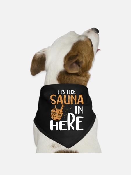 C’est comme un sauna ici - Bandana pour chien - noir - Devant