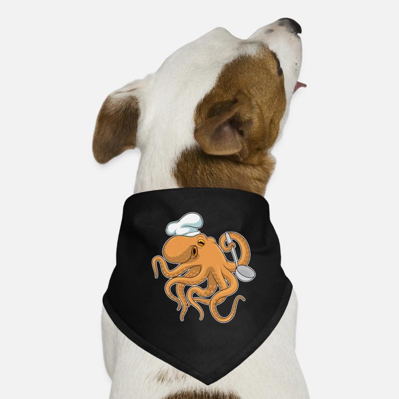 Krake Koch Kochlöffel Kochen Hunde-Bandana