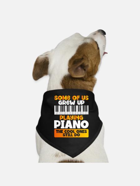 Playing the piano Growing up - Dog Bandana - black - Front