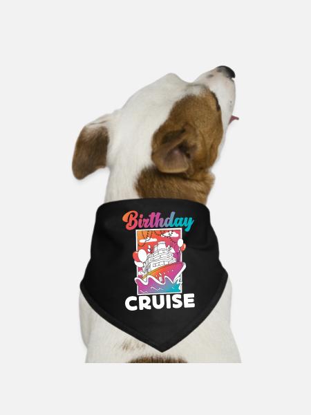Cruise Ship Vacation Birthday - Hunde-Bandana - Schwarz - Vorne