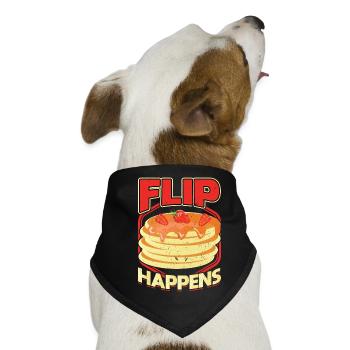 Flip Happens - Pfannkuchenmacher - Hunde-Bandana - Schwarz - Vorne