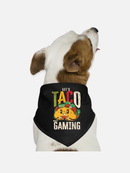 Let's Taco Bout Gaming Geek - Hunde-Bandana - Schwarz - Vorne