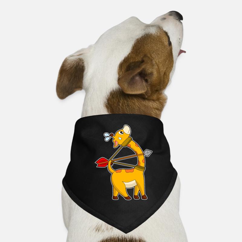 Giraffe Bogenschütze Pfeil Bogen - Hunde-Bandana - Schwarz