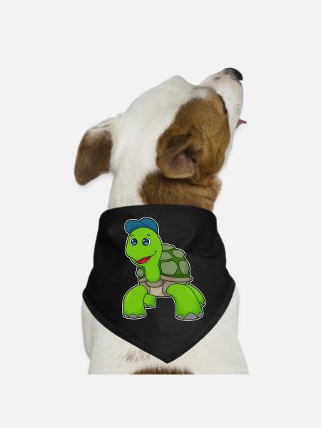 Turtle Student Cap School - Dog Bandana - black - Front