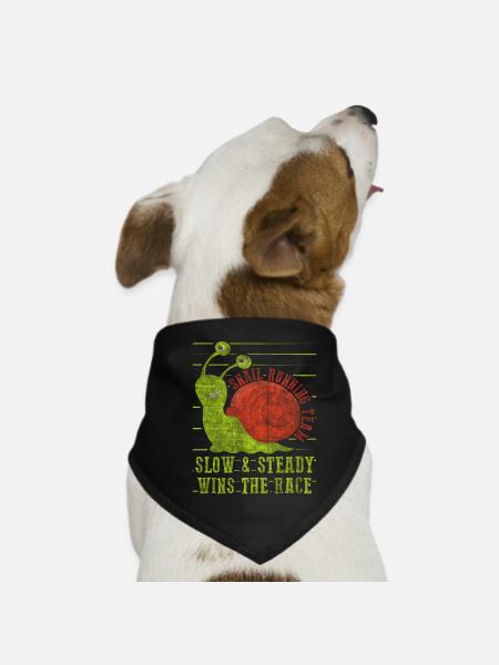 Snail Running Team Funny Snail Runner - Dog Bandana - black