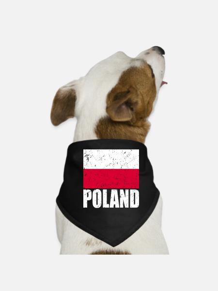 Drapeau de la Pologne - Bandana pour chien - noir - Devant