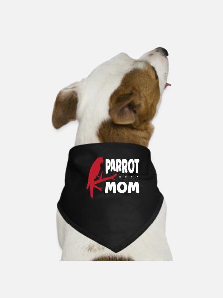 Maman perroquet - Bandana pour chien - noir - Devant