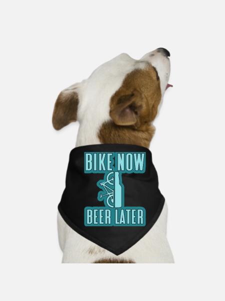 bike now beer later Mountain Bike - Hunde-Bandana - Schwarz - Vorne