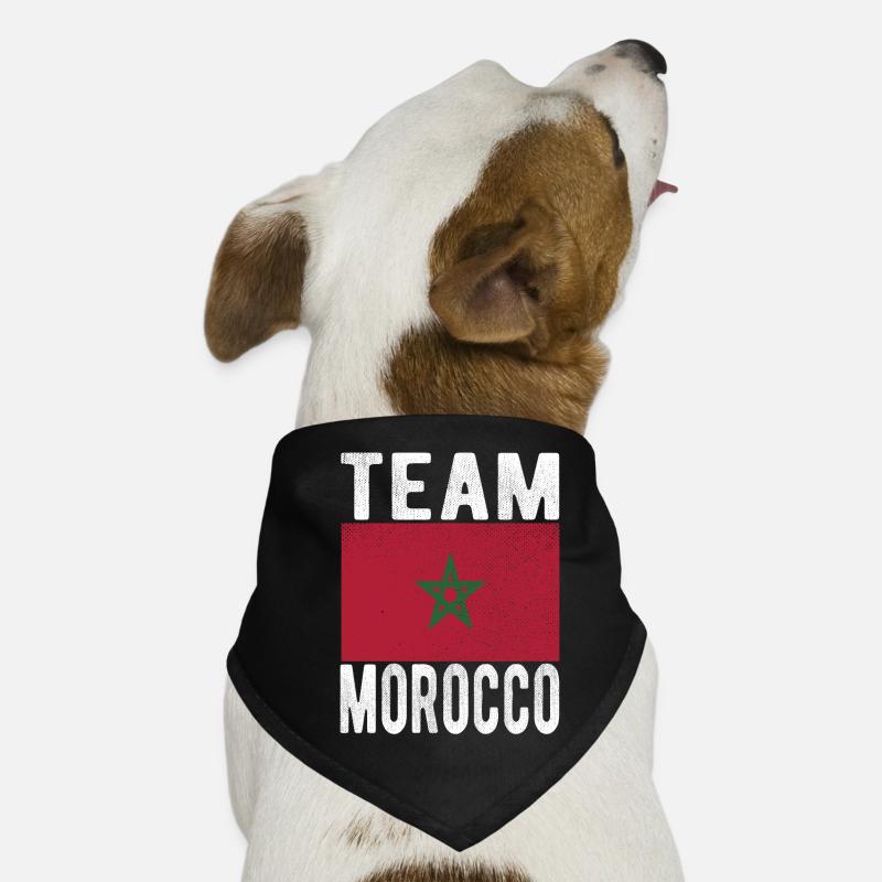 Drapeau du Maroc - Bandana pour chien - noir