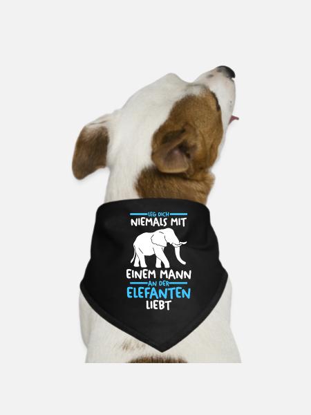 Dickhäuter Rüsseltier Elefant - Hunde-Bandana - Schwarz - Vorne