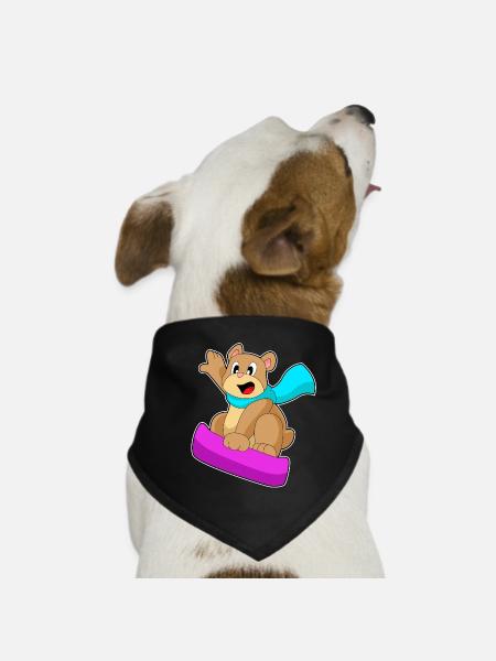 Bear Snowboarder Snowboard - Bandana pour chien - noir - Devant
