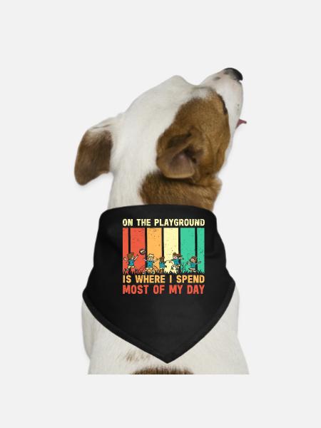 Primary School Teacher Kindergarten Educator - Dog Bandana - black - Front