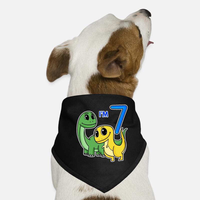 7. Geburtstag Junge Dino Motiv Hunde-Bandana