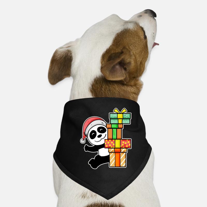 Joyeux Panda de Noël avec des cadeaux Bandana pour chien