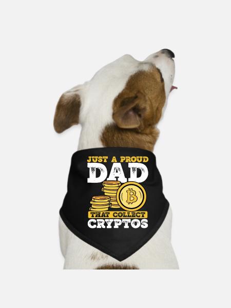 Just a proud crypto father - Dog Bandana - black - Front