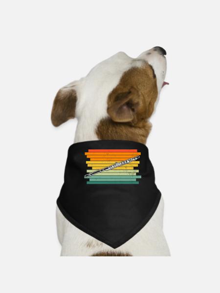 Querflöte Querflötenspieler Querflötist - Hunde-Bandana - Schwarz