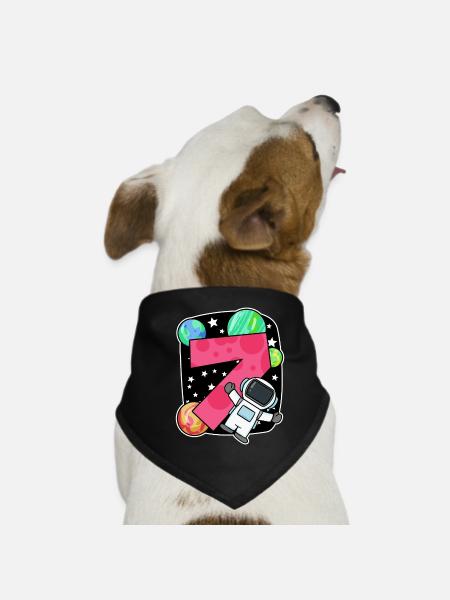 7 Jahre Geburtstag Junge Geschenk - Hunde-Bandana - Schwarz - Vorne