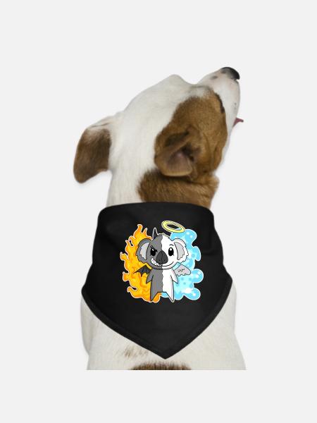 Koala - Angels and Devils - Dog Bandana - black - Front