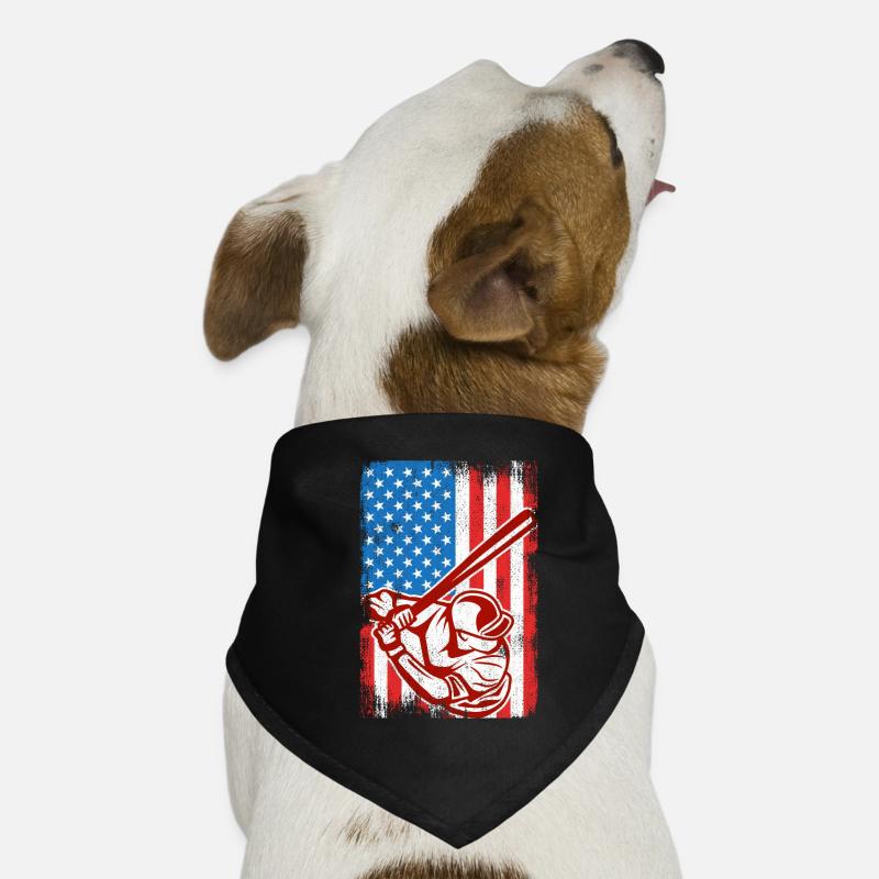 July 4 Baseball Dog Bandana