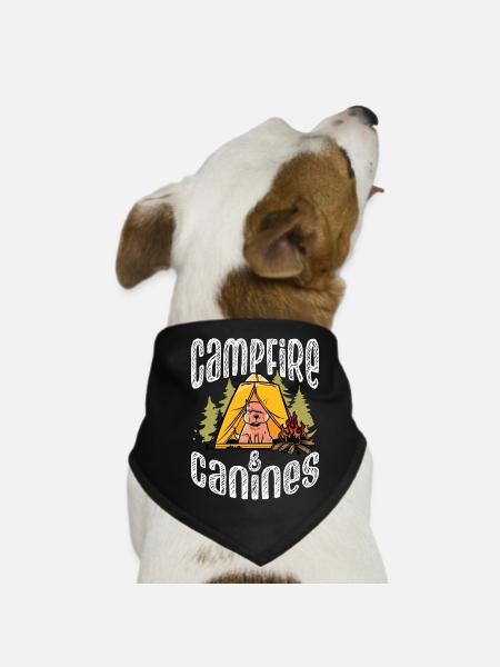 Campfire and canines - Dog Bandana - black - Front